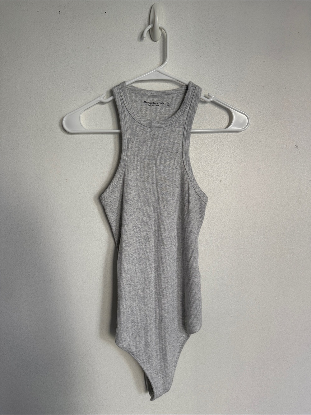 Abercrombie & Fitch Light Grey Ribbed Tank Bodysuit